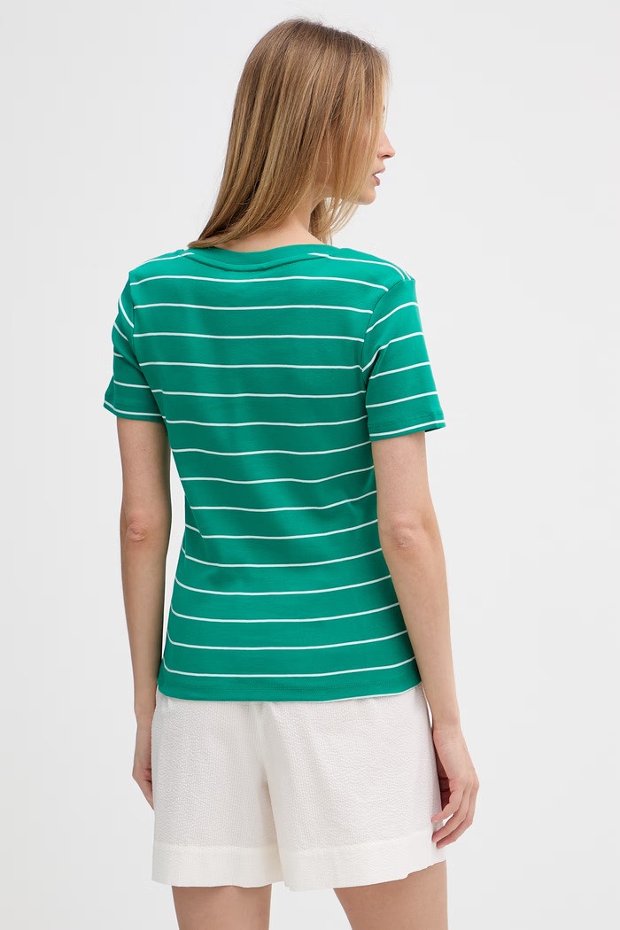 Odzież Tommy Hilfiger T-shirt damski bawełniany WW0WW40584 zielony