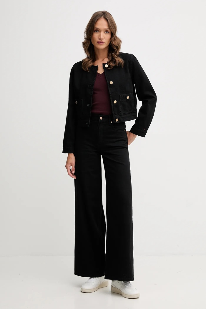 Tommy Hilfiger tričko dámské bavlněné WW0WW40584 burgundské AA00