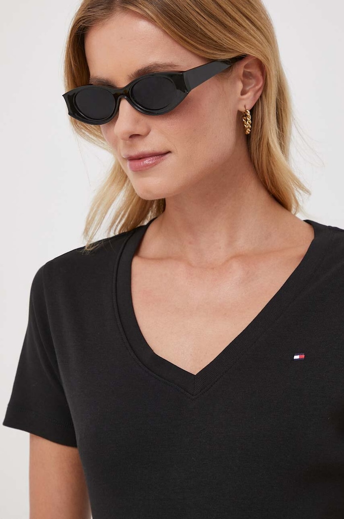 Tommy Hilfiger tričko dámské bavlněné černá WW0WW40584