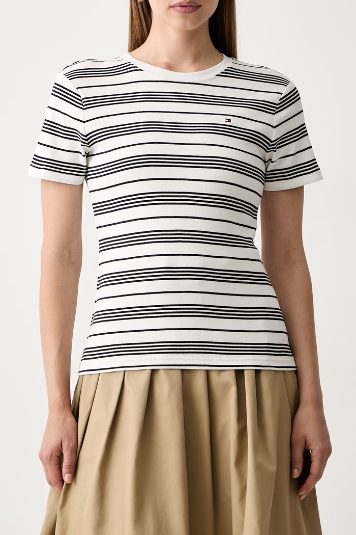 Tommy Hilfiger tričko dámské bavlněné béžová WW0WW40587