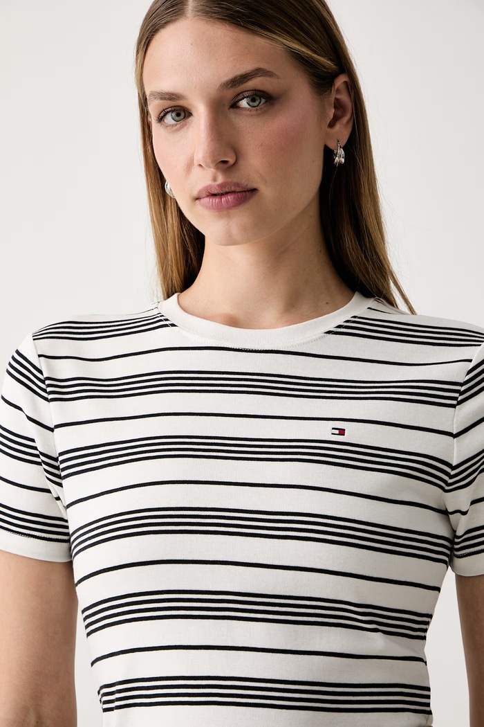 Tommy Hilfiger tričko dámské bavlněné WW0WW40587 béžová