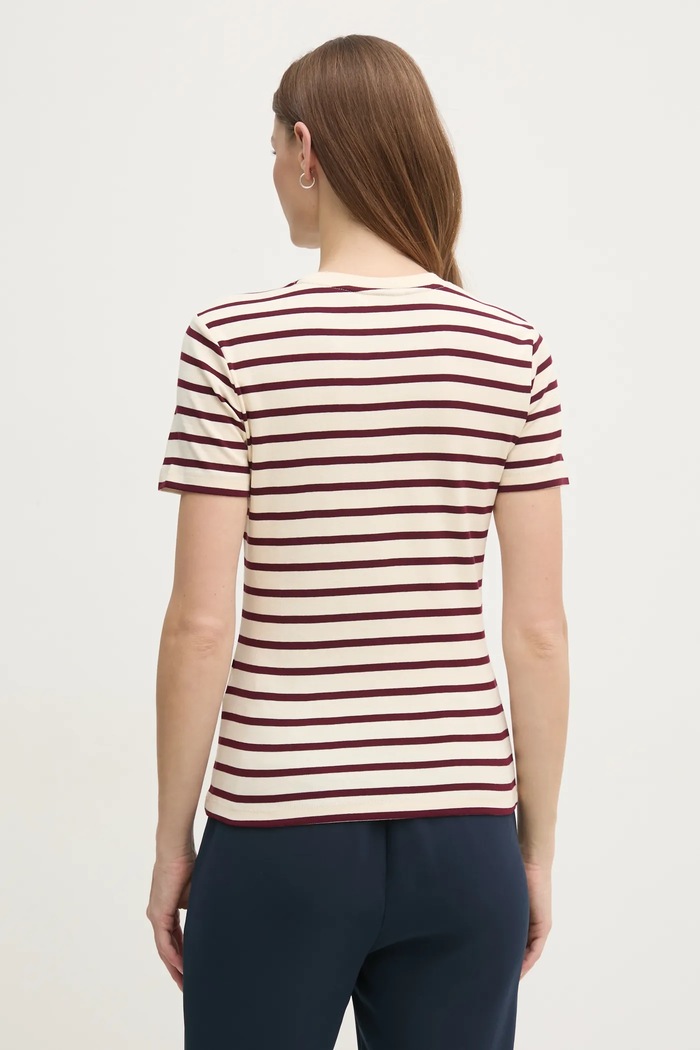 Oblačila Tommy Hilfiger Kratka majica ženska bombažna WW0WW40587 bež