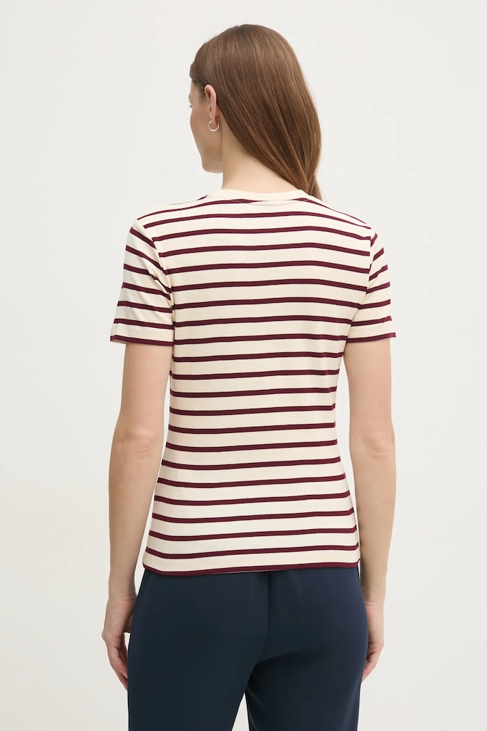 Oblačila Tommy Hilfiger Kratka majica ženska bombažna WW0WW40587 bež