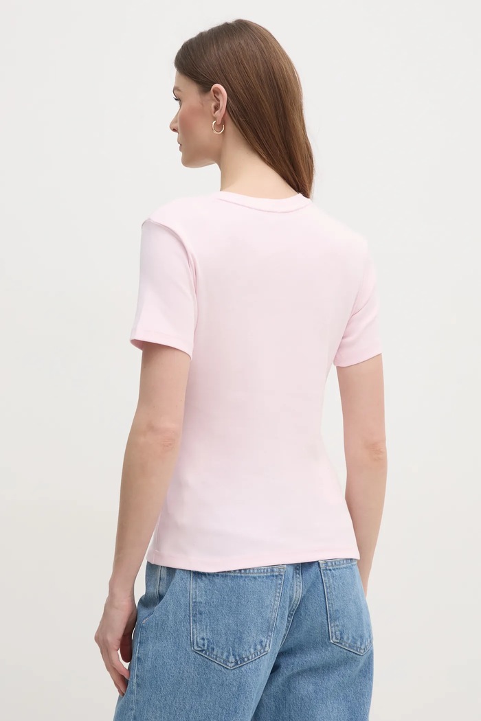 Odzież Tommy Hilfiger T-shirt damski bawełniany WW0WW40587 różowy