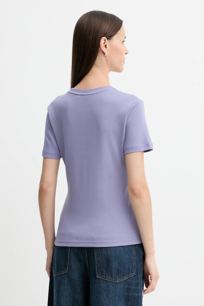 Ρούχα Tommy Hilfiger T-shirt γυναικείο βαμβακερό WW0WW40587 μωβ