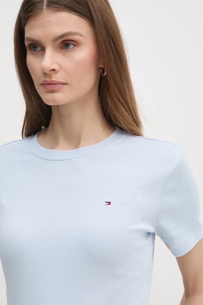 Tommy Hilfiger tričko dámske bavlnené modrá WW0WW40587