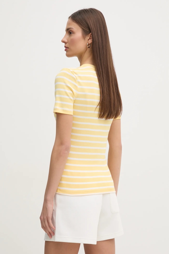 Odzież Tommy Hilfiger T-shirt damski bawełniany WW0WW40587 żółty