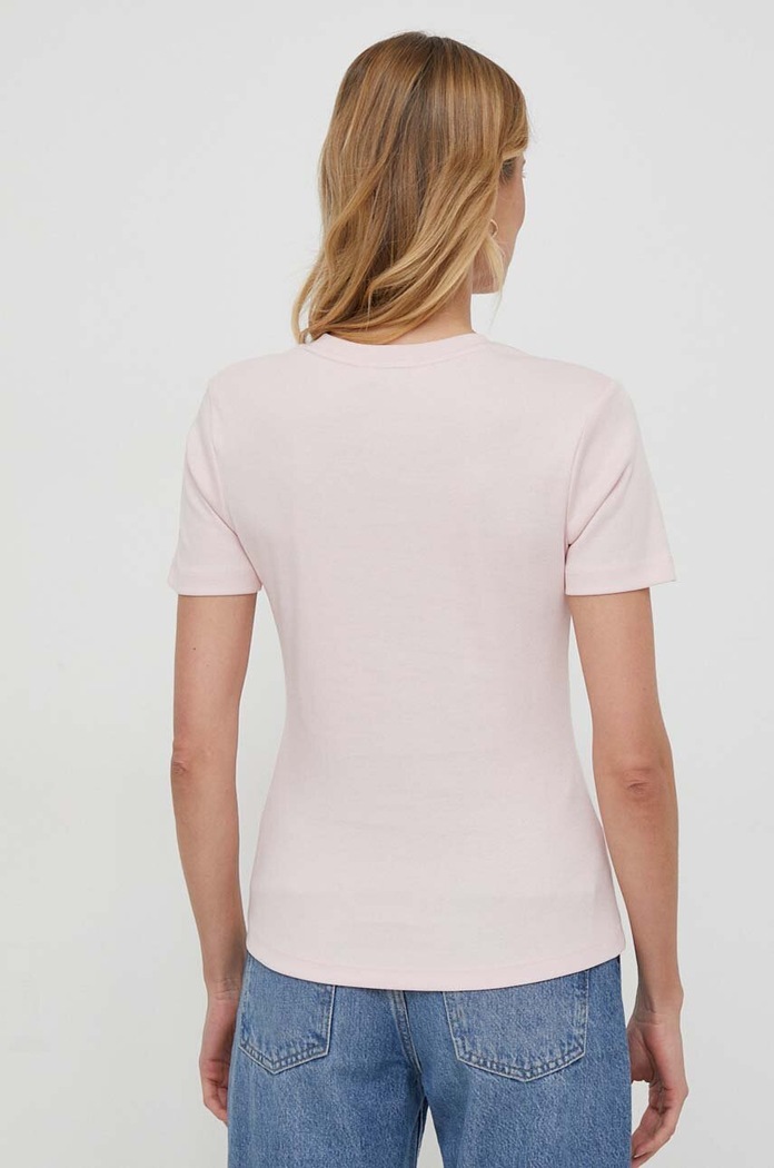 Odzież Tommy Hilfiger T-shirt damski bawełniany WW0WW40587 różowy