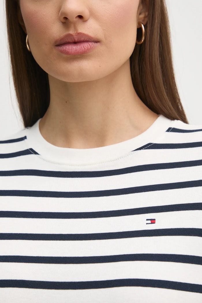 Tommy Hilfiger tričko dámske bavlnené WW0WW40587 tmavomodrá