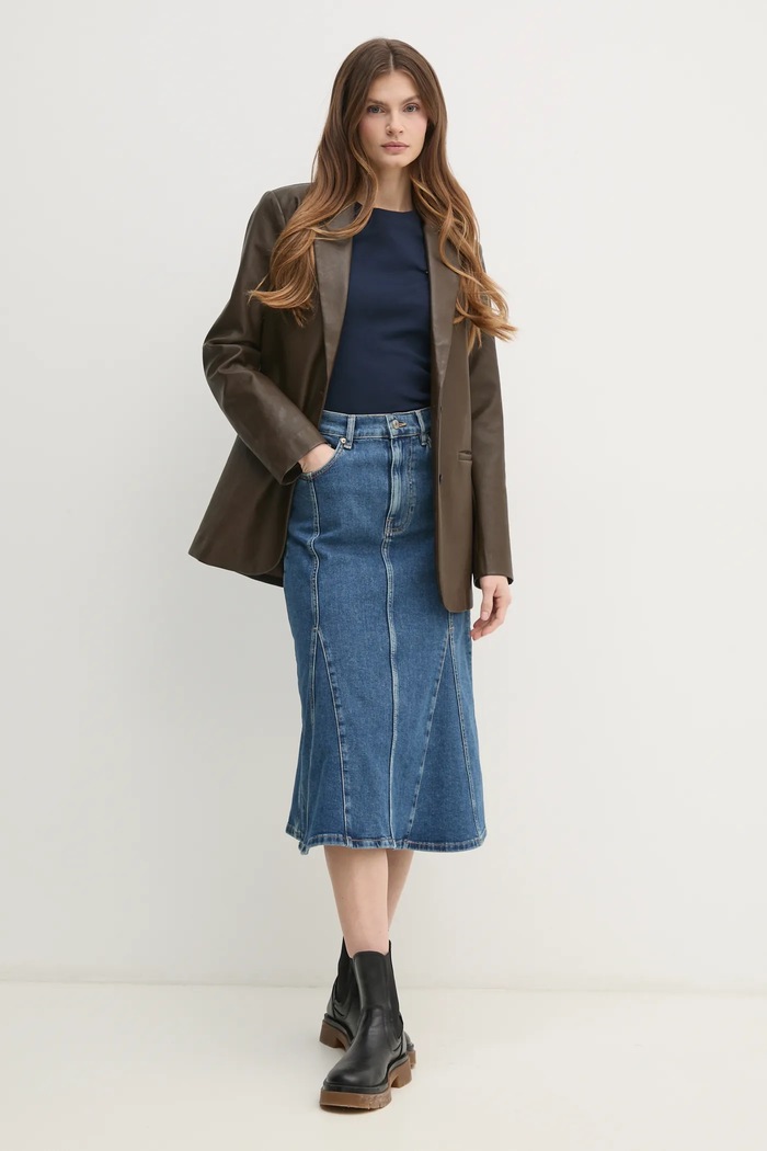 Tommy Hilfiger tričko dámske bavlnené WW0WW40587 tmavomodrá SS26