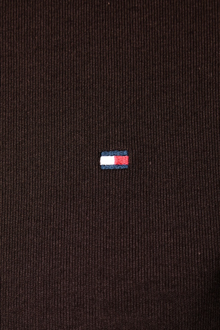 T-shirt damski bawełniany Tommy Hilfiger brązowy WW0WW40587
