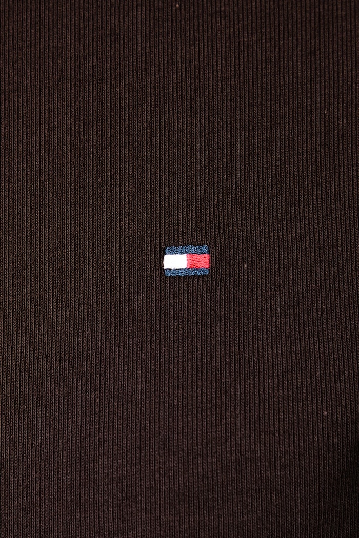 T-shirt damski bawełniany Tommy Hilfiger brązowy WW0WW40587