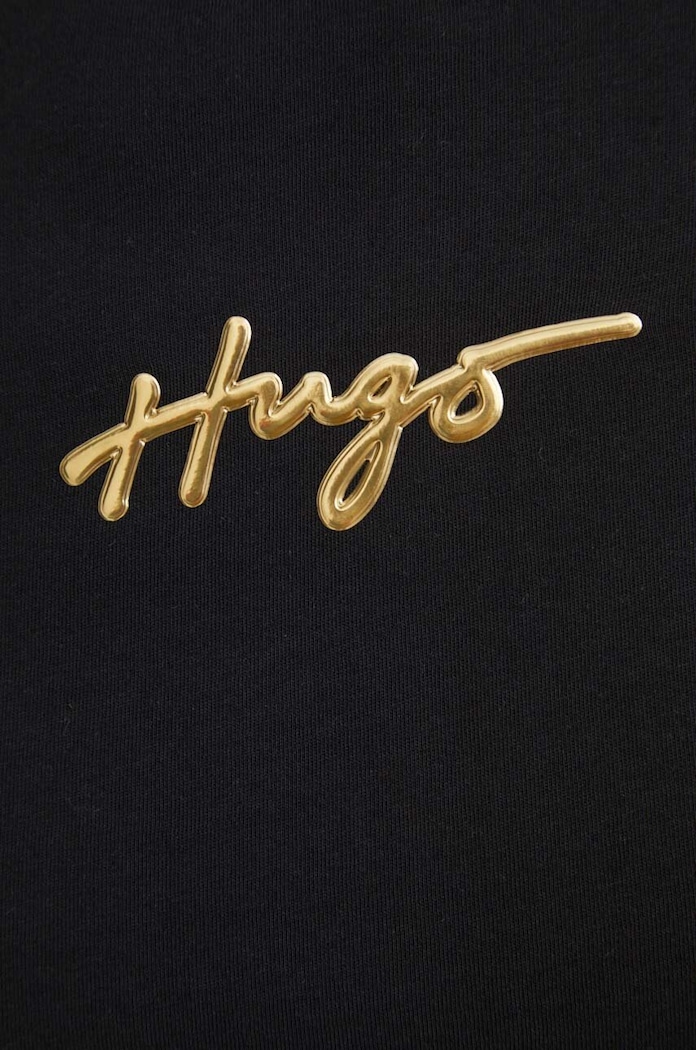 Памучна тениска HUGO 50508289 черен