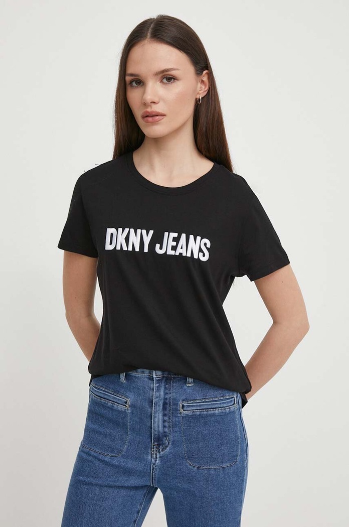 Tričko Dkny nášivka čierna E31FUDNA