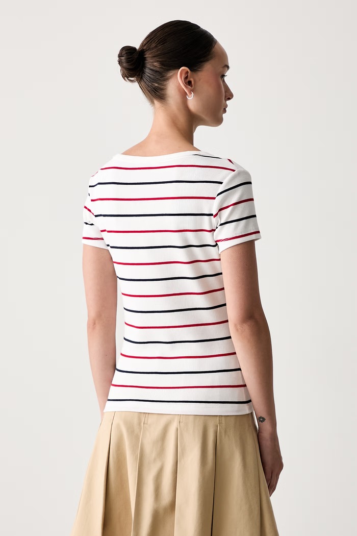 Odzież Tommy Jeans T-shirt damski bawełniany z elastanem DW0DW17385 biały