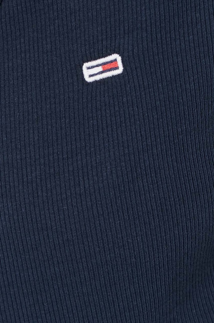 T-shirt damski bawełniany z elastanem Tommy Jeans DW0DW17385 granatowy