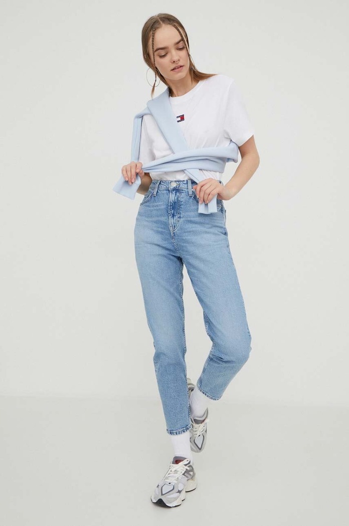 Tommy Jeans t-shirt DW0DW17391 fehér AW24