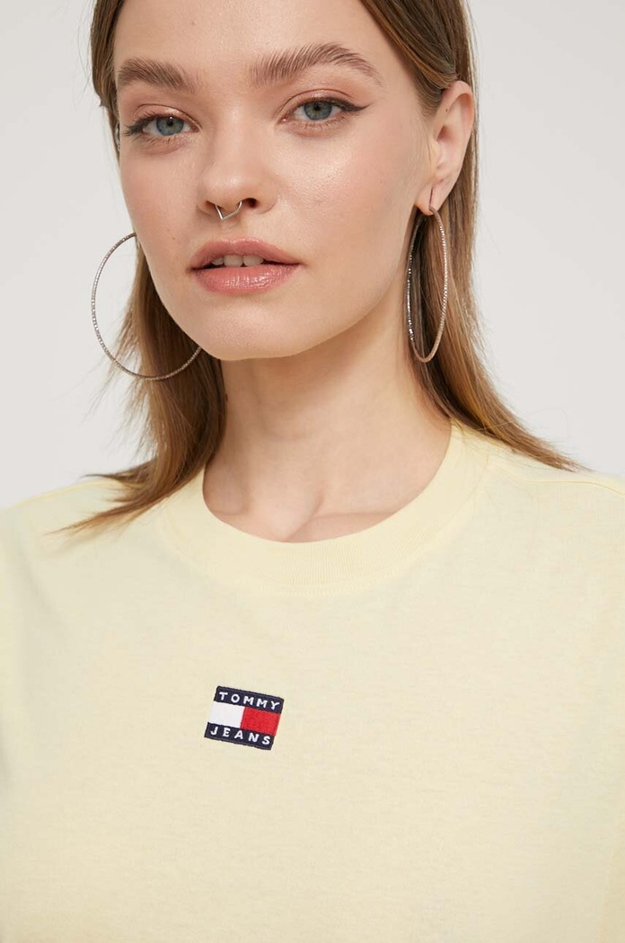 Tommy Jeans tricou DW0DW17391 galben NC24