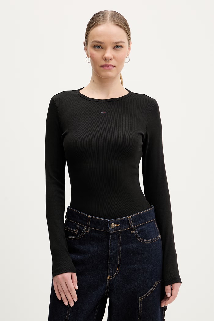 Tričko s dlhým rukávom Tommy Jeans 2-pak DW0DW17716 tmavomodrá AW25