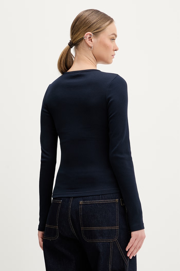 Tričko s dlhým rukávom Tommy Jeans 2-pak tmavomodrá DW0DW17716
