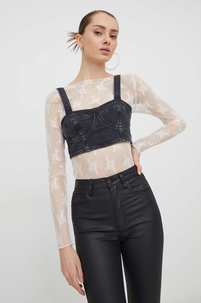 Top od trapera Tommy Jeans crna DW0DW17699