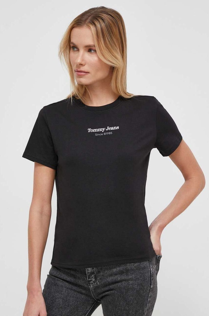 Tommy Jeans Bavlněné tričko Tommy Jeans DW0DW17359 černá SS24