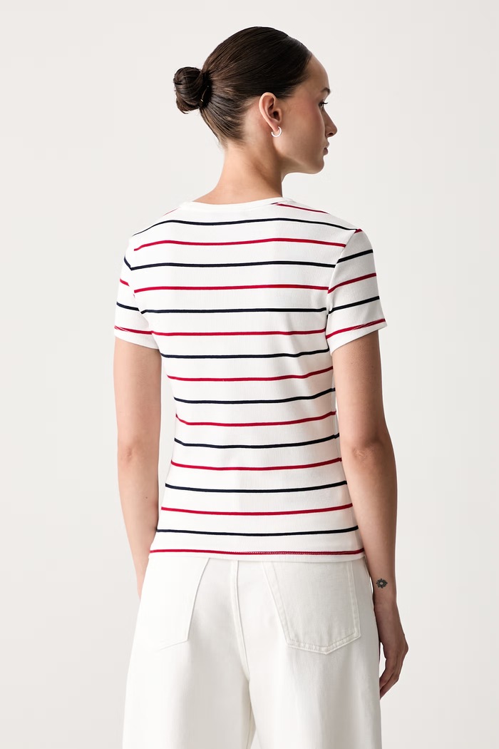 Odzież Tommy Jeans T-shirt basic damski bawełniany z elastanem DW0DW17383 biały