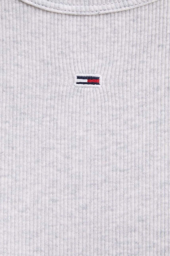 Tommy Jeans μπέιζικ T-shirt γυναικείο βαμβακερό με ελαστάν DW0DW17383 γκρί
