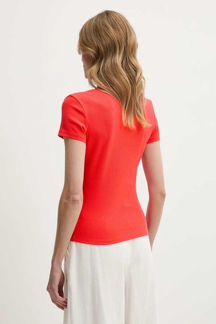 Tommy Jeans basic tričko dámske bavlnené s elastanom DW0DW17383 oranžová AA00