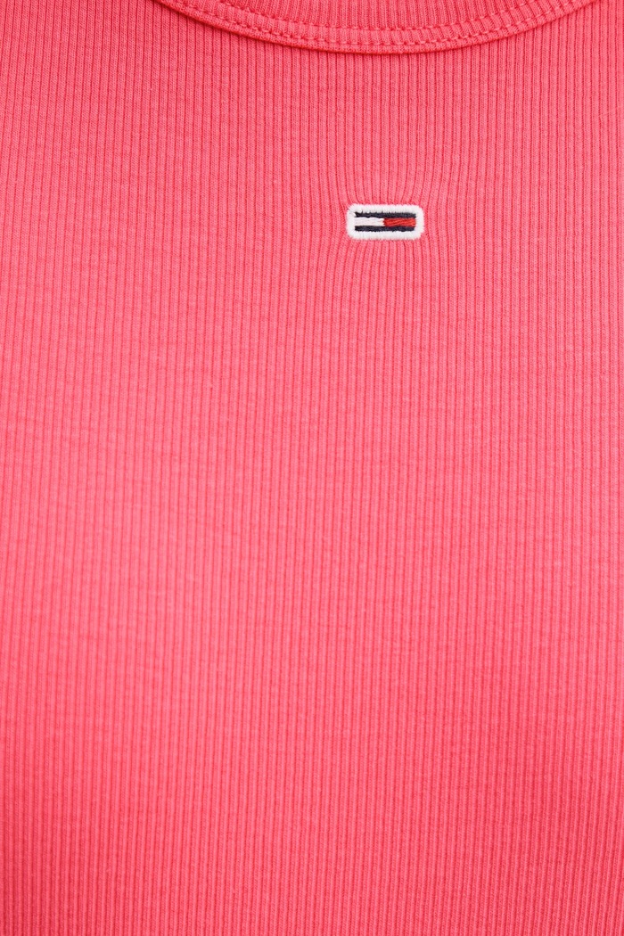 Tommy Jeans basic tričko dámske bavlnené s elastanom ružová DW0DW17383