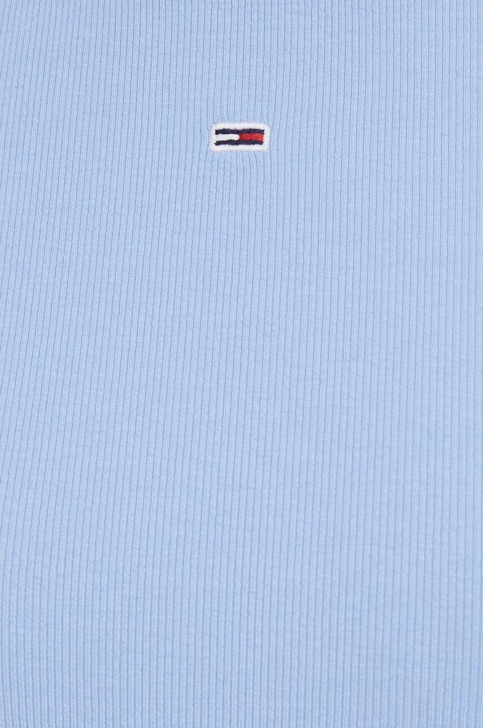 Tommy Jeans basic tričko dámské bavlněné s elastanem modrá DW0DW17383