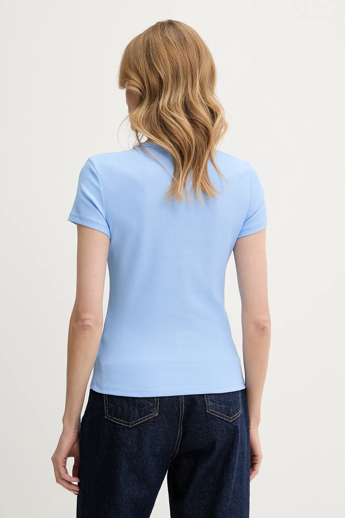 Tommy Jeans basic tričko dámske bavlnené s elastanom DW0DW17383 modrá AA00