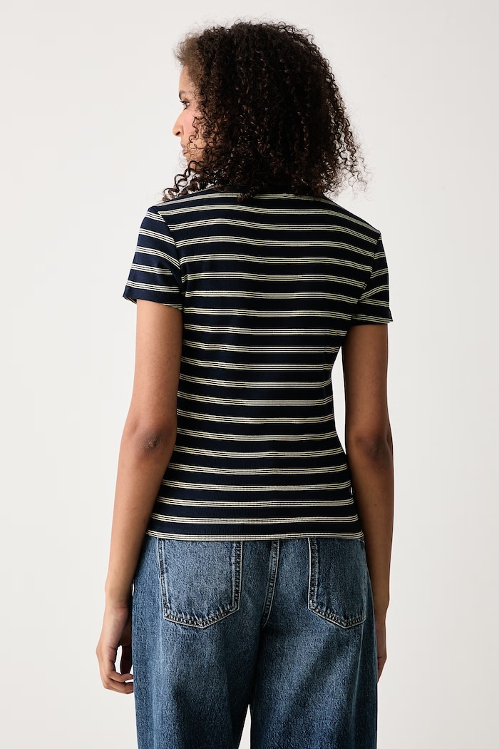 Îmbrăcăminte Tommy Jeans Tricou basic pentru femei din bumbac cu elastan DW0DW17383 bleumarin