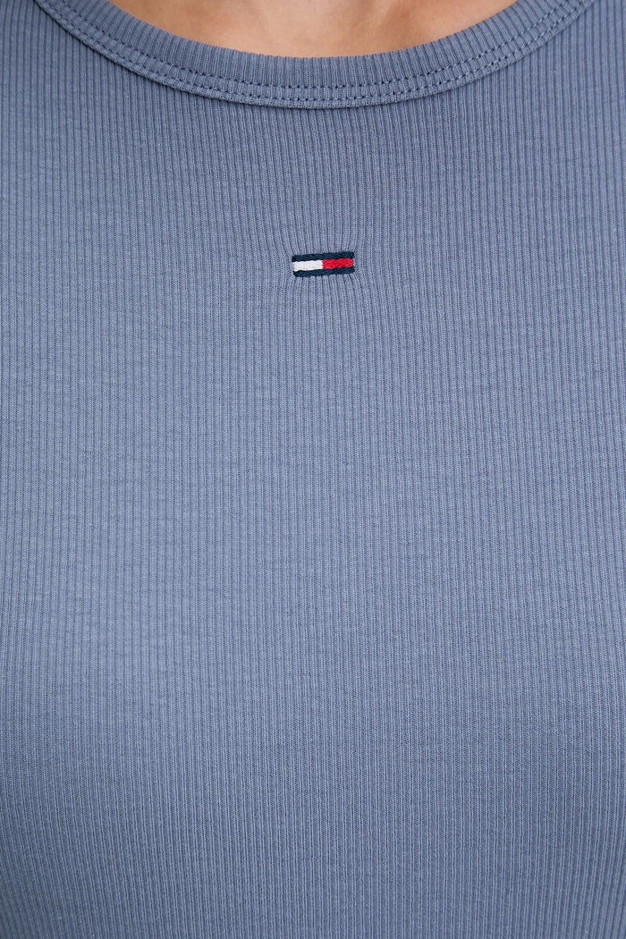 Tommy Jeans t-shirt basic damski bawełniany z elastanem niebieski DW0DW17383