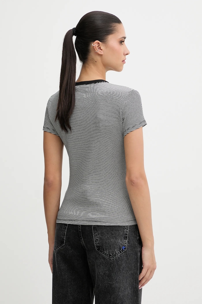 Oblečenie Tommy Jeans basic tričko dámske bavlnené s elastanom DW0DW17383 čierna