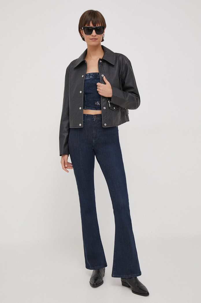 Džínový top Calvin Klein Jeans J20J222870 námořnická modř SS24