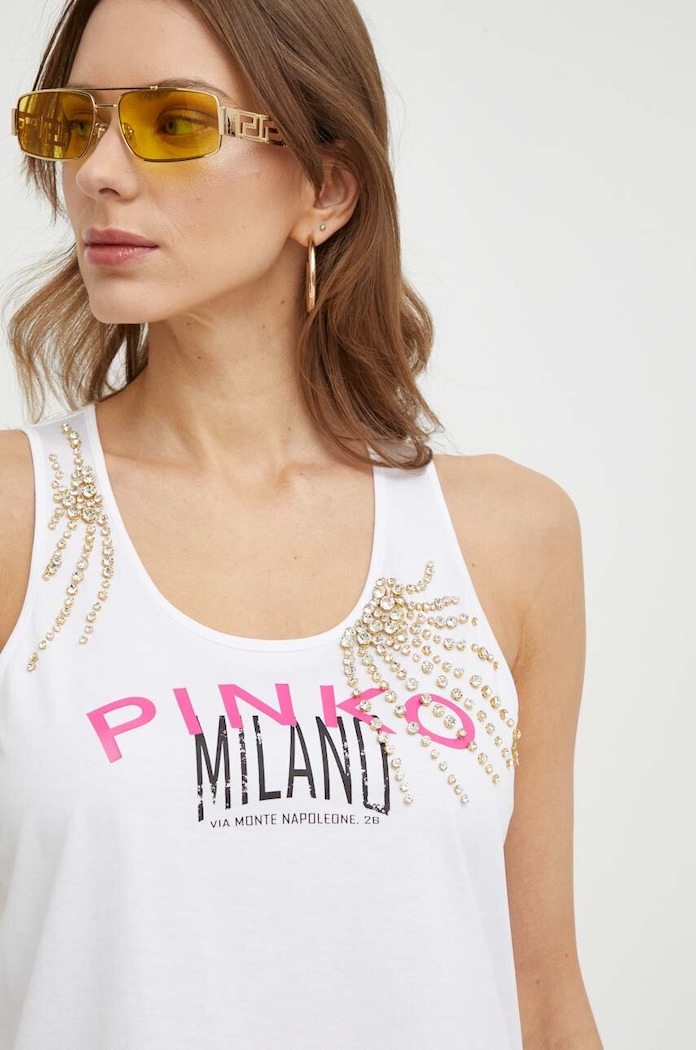 Odjeća Pamučni top Pinko 103131.A1LV bijela