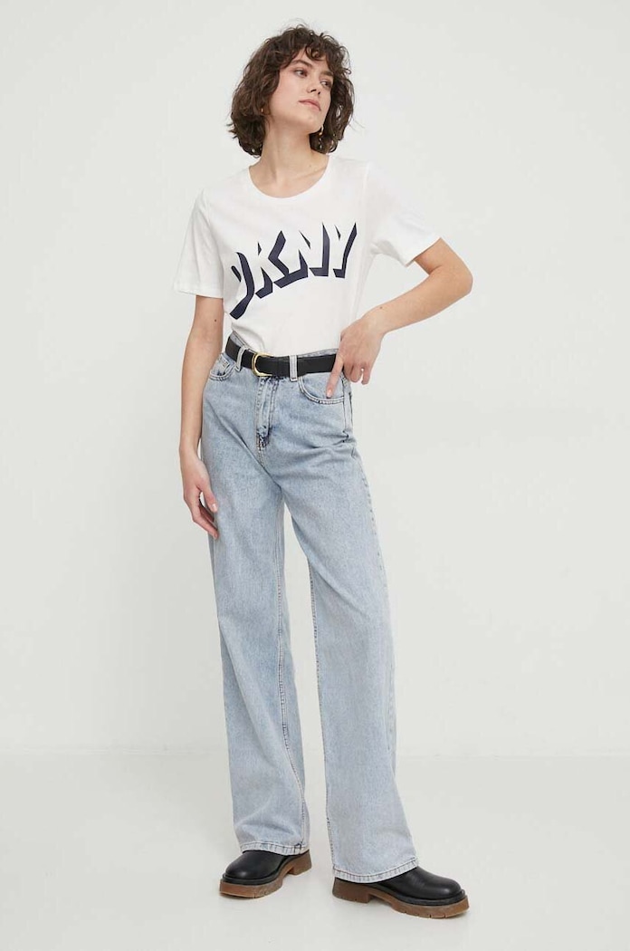 Bavlnené tričko Dkny D2A4A0AT biela SS24