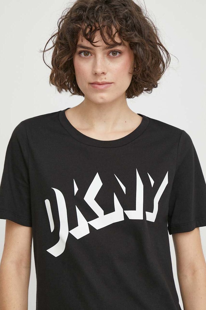 Dkny tricou din bumbac print negru D2A4A0AT