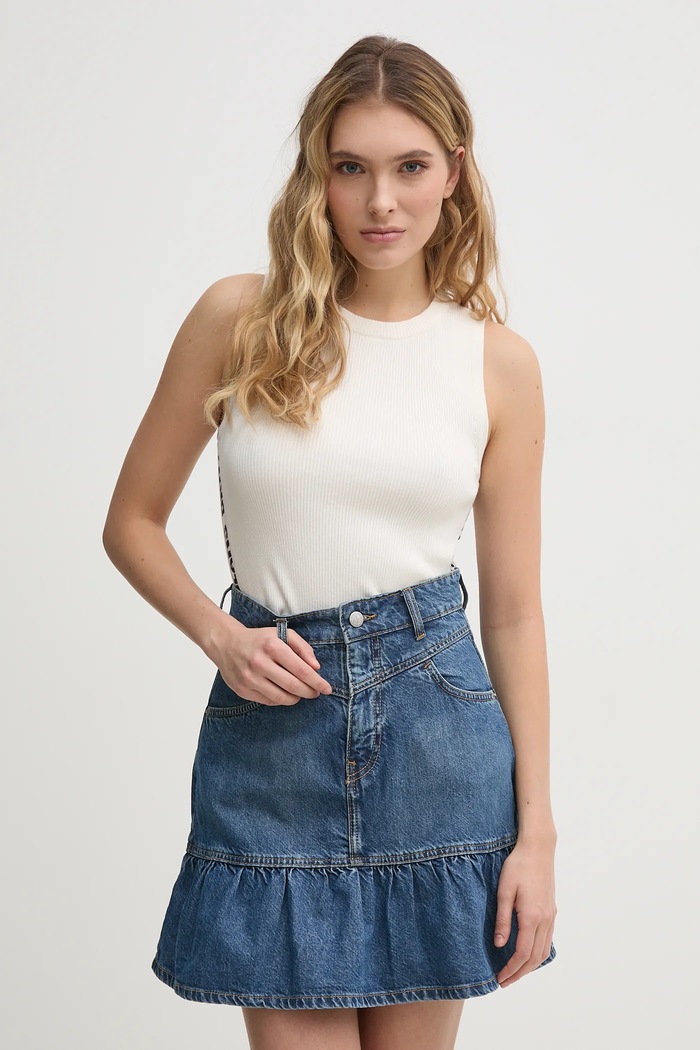Top Dkny στάμπα μπεζ DJ4R0115