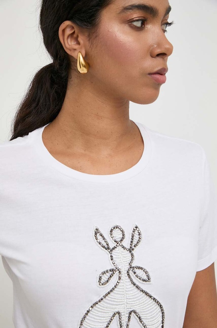 Patrizia Pepe t-shirt bawełniany biały 8M1599.J043