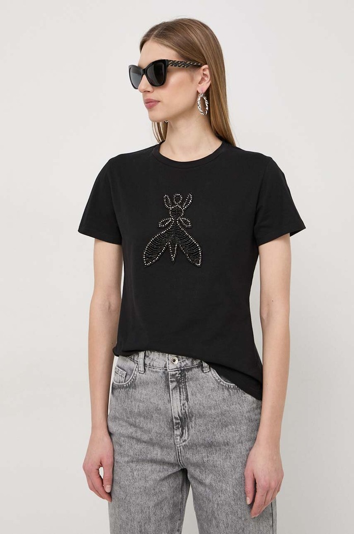 Patrizia Pepe t-shirt bawełniany regular czarny 8M1599.J043