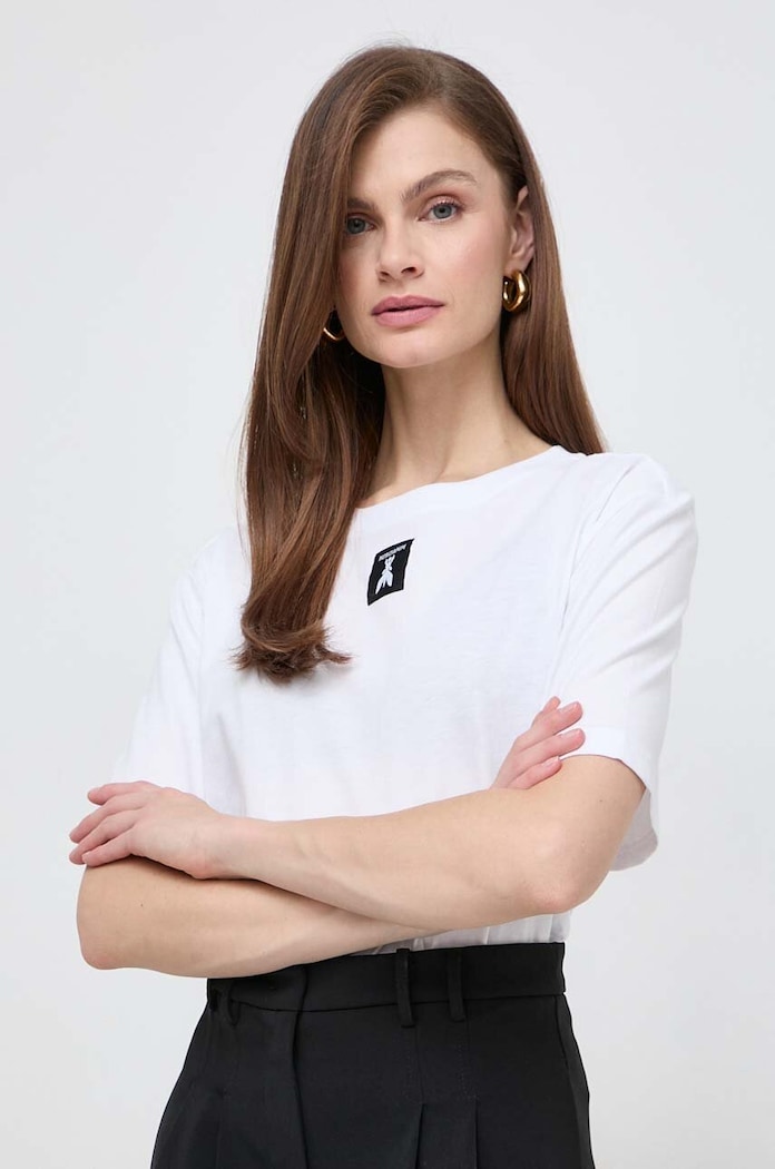 Памучна тениска Patrizia Pepe свободна бял 8M1612.J089