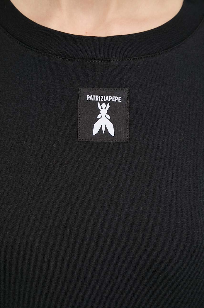 Памучна тениска Patrizia Pepe 8M1612.J089 черен