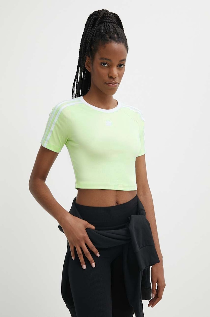 Μπλουζάκι adidas Originals με ελαστάν πράσινο IP0659