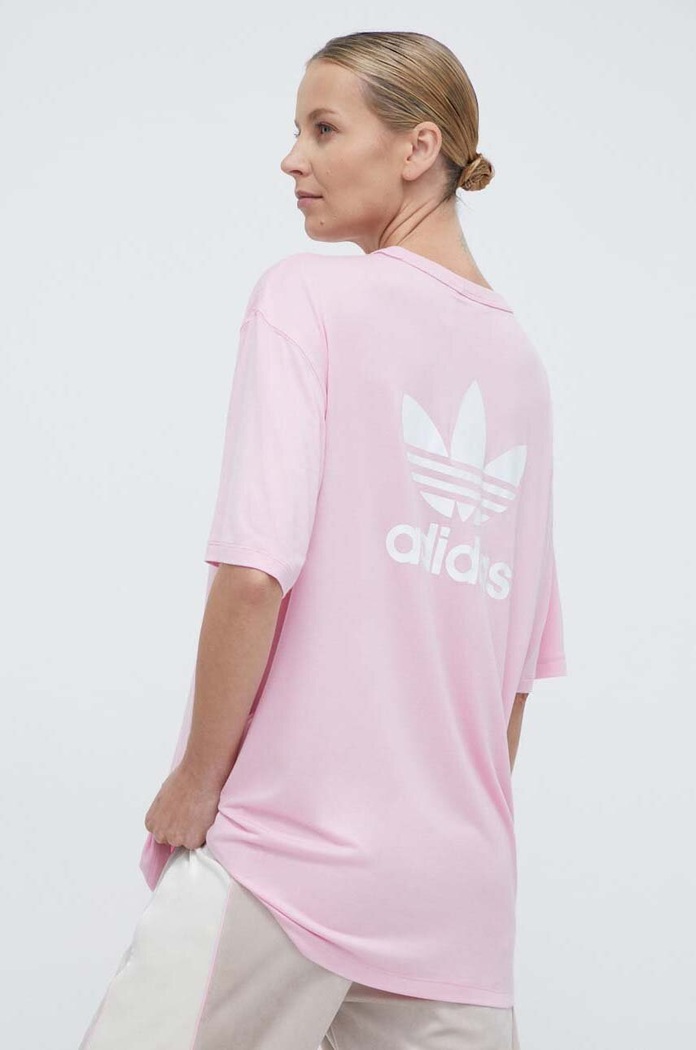 adidas Originals t-shirt Trefoil Tee aplikacja różowy IR8067
