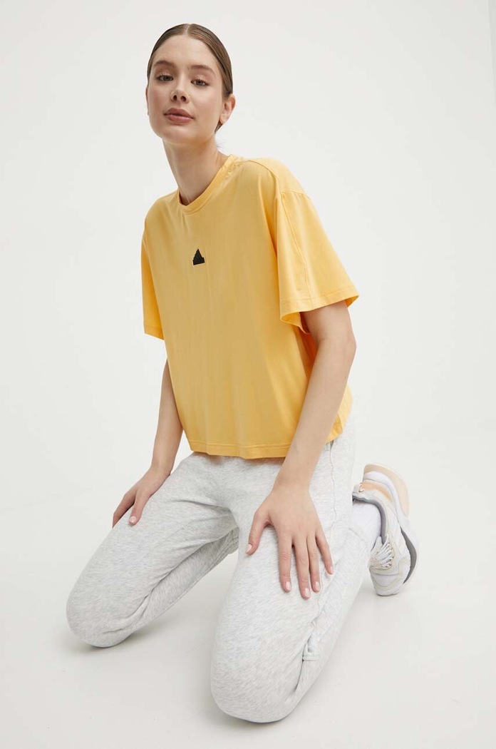 adidas t-shirt sima sárga IS0664