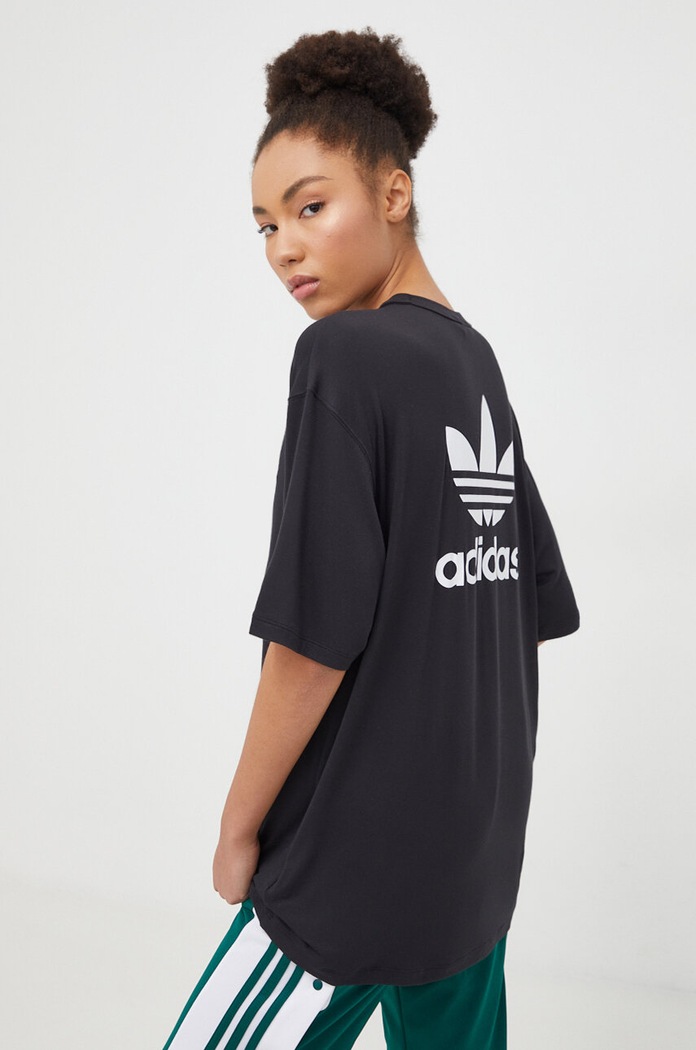 adidas Originals t-shirt Trefoil aplikacja czarny IU2408