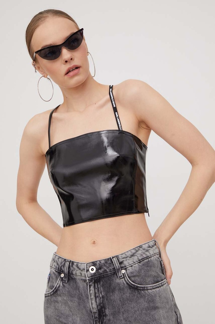 Karl Lagerfeld Jeans top uni negru 240J1604