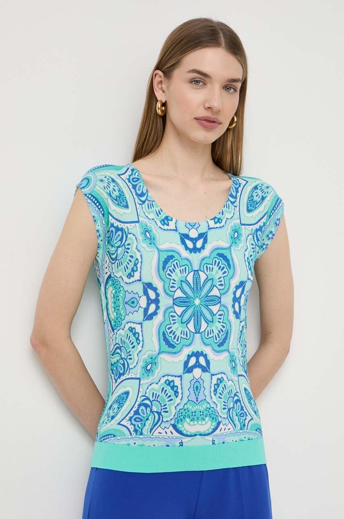 Luisa Spagnoli tricou cu modele verde 58243